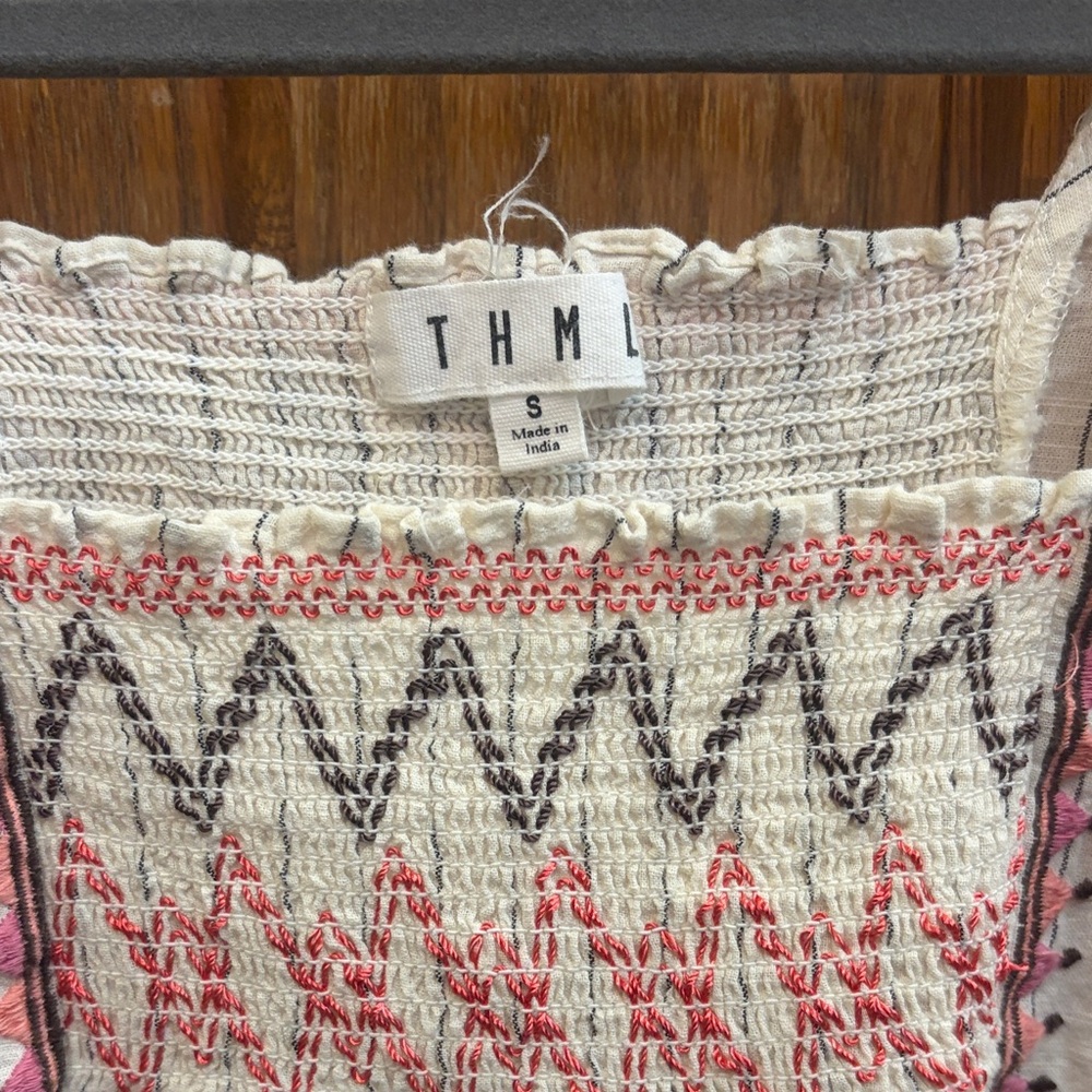 THML Embroidered Top, Small, Boho Cotton - Picture 2 of 16